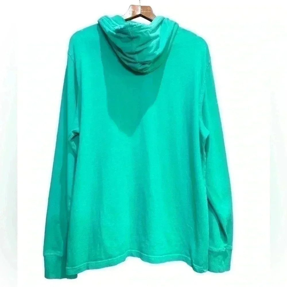 CHAMPION Bright Green Pullover Hoodie Long sleeve T-Shirt Size L - Picture 2 of 4